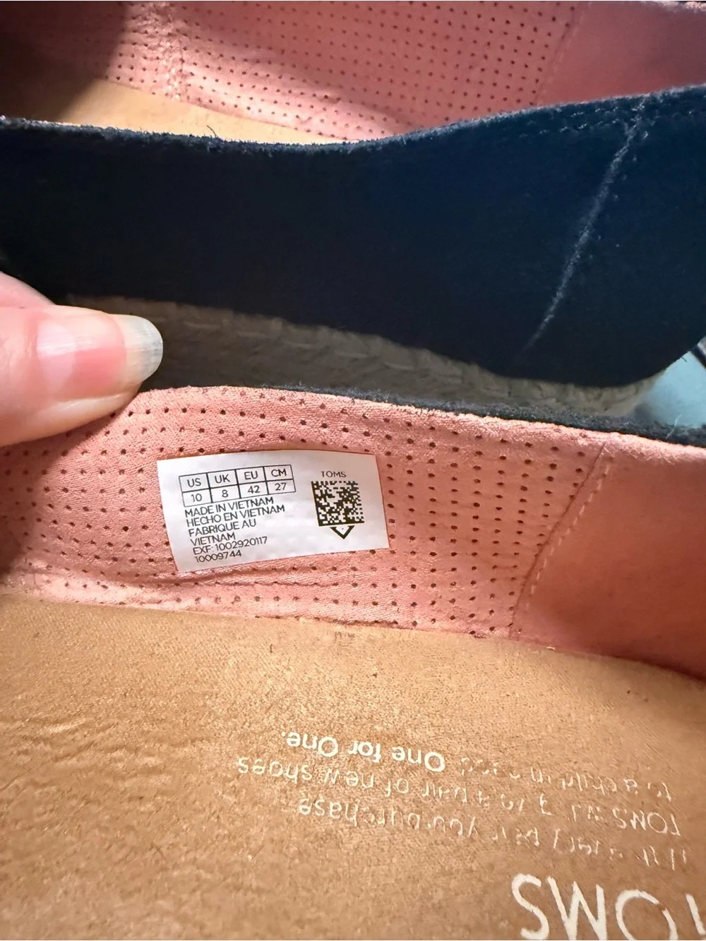 Toms Black and Pink Espadrille Flats